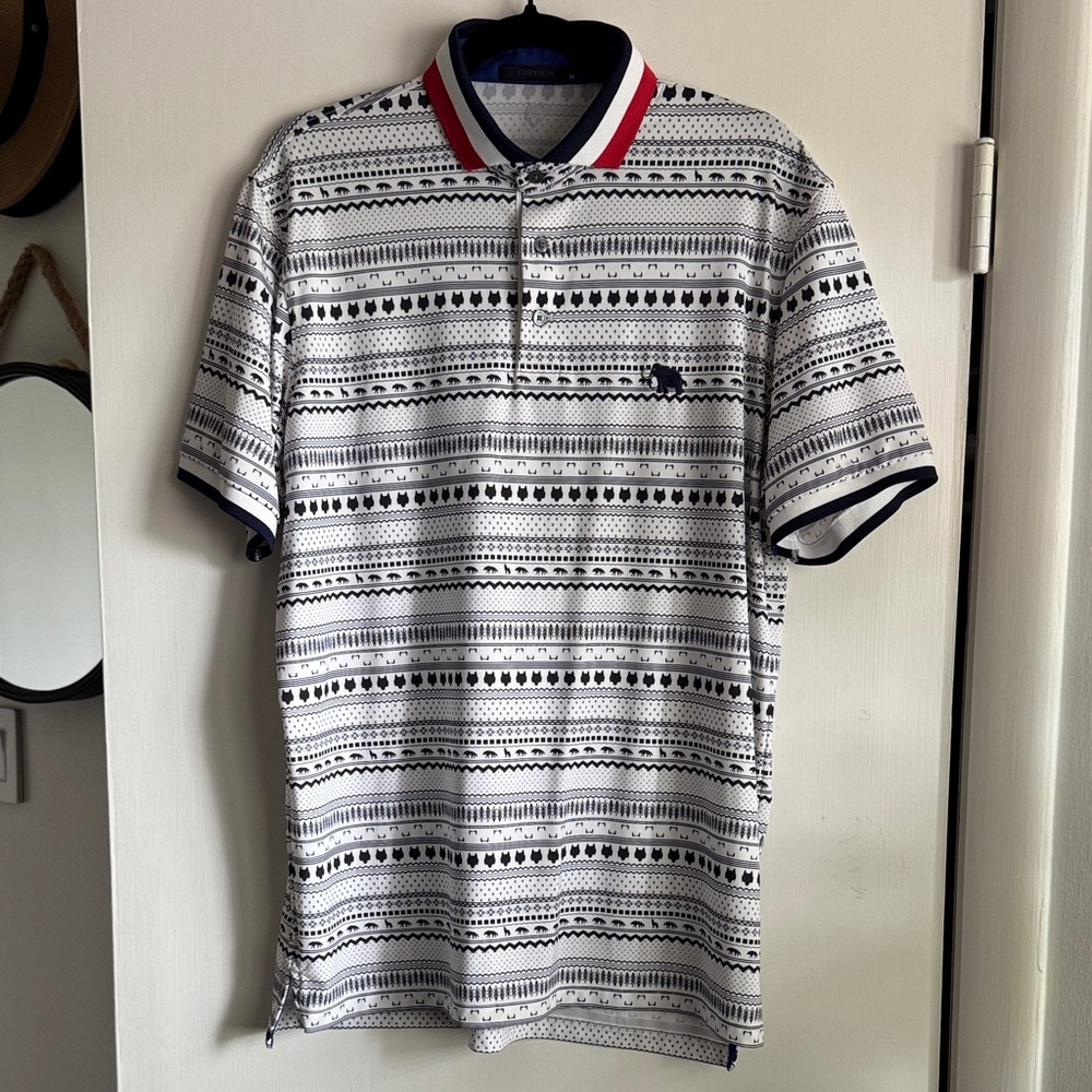 Greyson Patterned Golf Polo